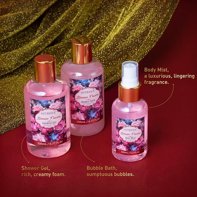 Gifts For Women Gift Basket for Women– 9 Piece Set of ROSE JASMINE Home Spa Set, Spa Gift Basket, Friendship Gifts, Shower Care Set - Bath Pampering Package, Bath Gift Set for Her, Mom, Mothers Day