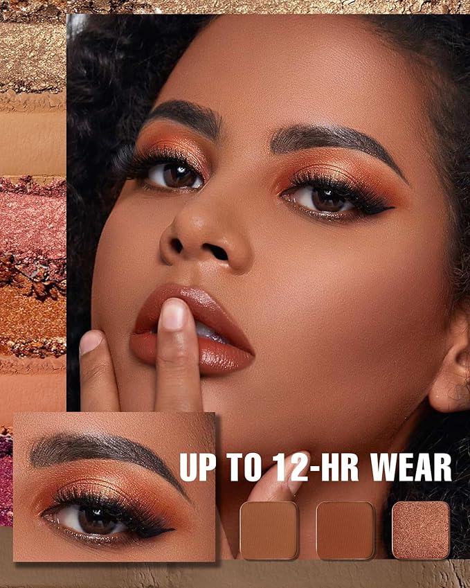 MAKI YIKA Nude Brown Eye Shadow Palette 8Color Naked Eyeshadow for Women Neutral Brown Eye Shadows Long Lasting & Pigmented (Naked)