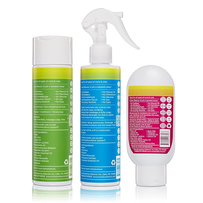 Moisture Burst System for Tight Curls & Coils, Hydrates & Nourishes Dry, Damaged Hair & Scalp, Infuses LASTING MOISTURE & Softness, Detangles, Supports Growth, Reduces Itch & Flakes, 8 Fl Oz