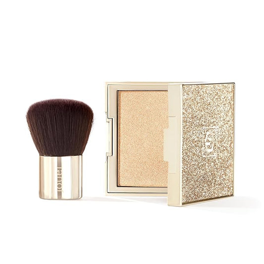 Jouer Molten Glow All Over Face & Body Highlighter & Travel Brush Set - Luminizing Makeup - Shimmer & Highlight Powder