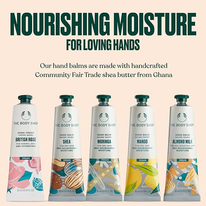 The Body Shop Handcare Collection - 5 Piece Hand Cream Set, Hand Balm Gift Set for Dry Skin, Vegan