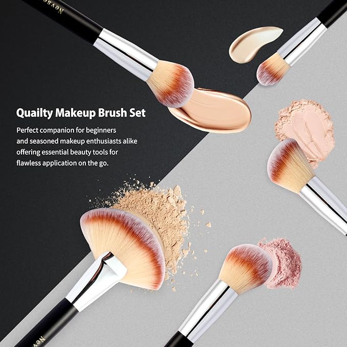 28PCS Makeup Brushes Set, Quality Make Up Brushes,Professional Makeup Brushes Set, Beginner Starter Set,Soft Bristles,Lots of Brushes with Blenders Masks Spatula,Travel-Friendly Case, Women Gift,Black