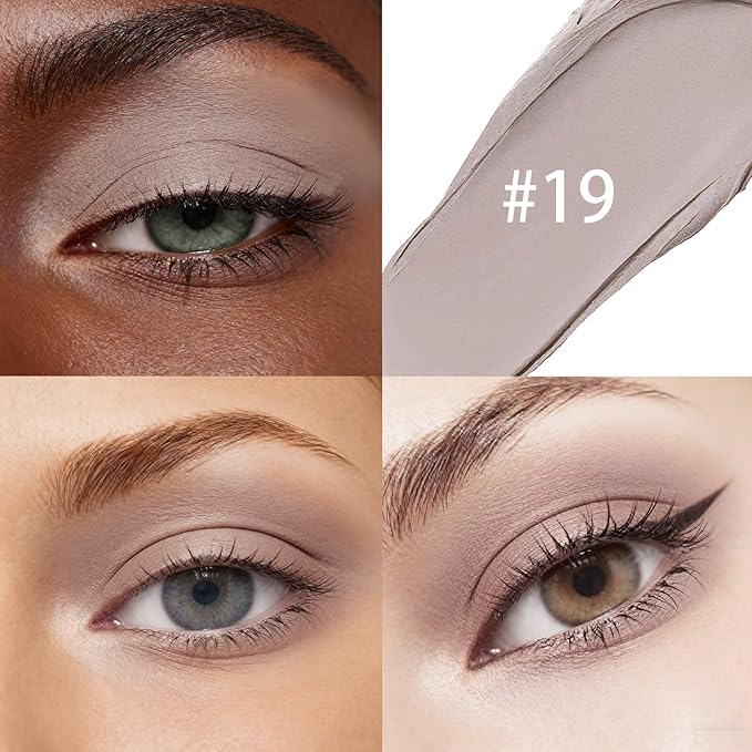 Matte Cream Eyeshadow Stick, Waterproof Eye Shadow Stick, Long-Lasting and Blendable High Pigmented Single Eyeliner Makeup for Women, 19 Light Taupe