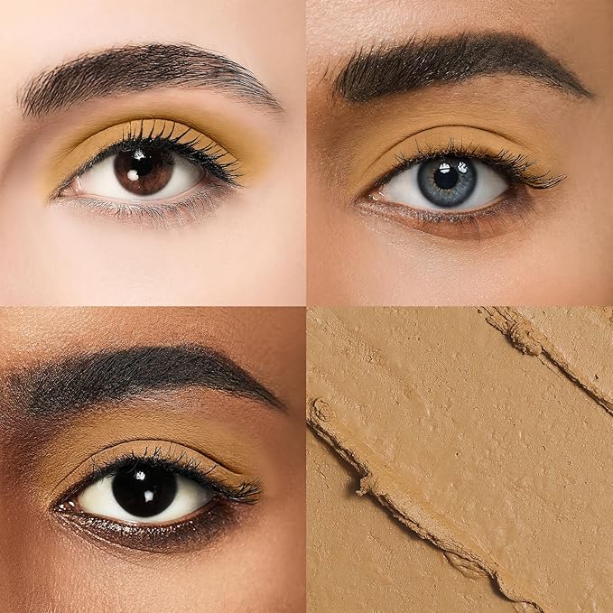 Cream Waterproof Hypoallergenic Eyeshadow Stick, long wear Metallic Glitter Matte Eye Shadow Pencil With Makeup Brush, Eye Brightener, 42 Almond Matte