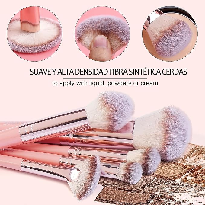 Makeup Brush Set, 42Pcs Makeup Tool Set Premium Synthetic Foundation Powder Concealers Eye Shadows Blush Makeup Brushes Kit with Makeup Sponge, Powder Puffs for Beginner & Professional