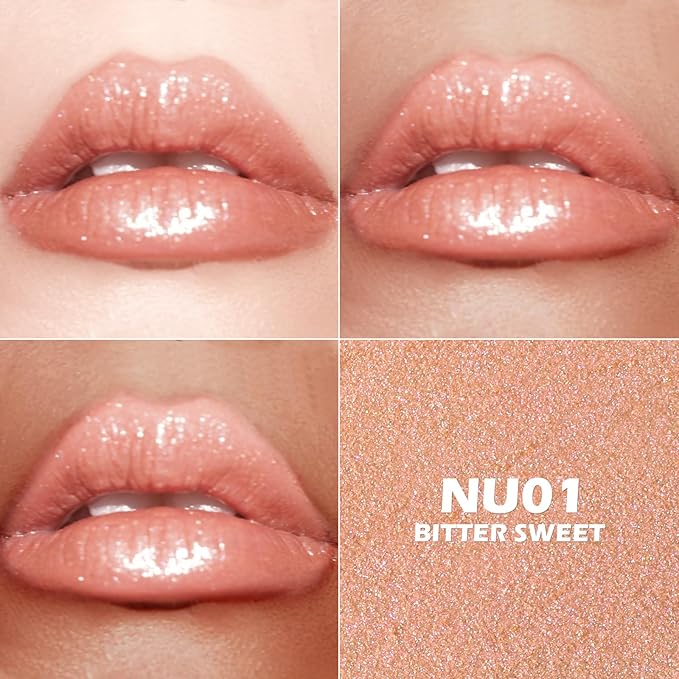 FOCALLURE Moisturizing Shiny Lipstick,Pearl Shimmery Finish,Hydrating Tinted Lip Balm with Creamy Texture,Long Lasting High Pigmented Lip Stain,Bitter Sweet