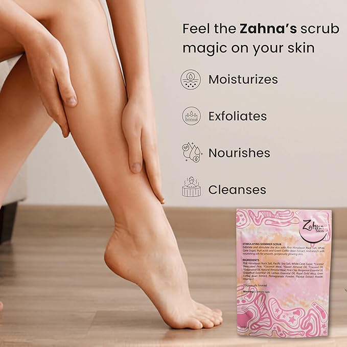 Pink Himalayan Exfoliating Body Scrub for Women – 100% Organic & Vegan, Salt Scrub Exfoliator for All Skin Types, Natural Body Exfoliating Scrub for Shower & Bath, Pink Salt Body Scrub