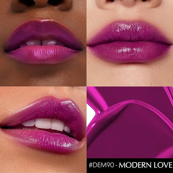 Purple Lipstick for Women Hydrate Glossy Lipstick Moisture Lip Gloss Sheer-Medium Coverage Shine Tinted Lip Balm for Dry Lips, DM90 Purple