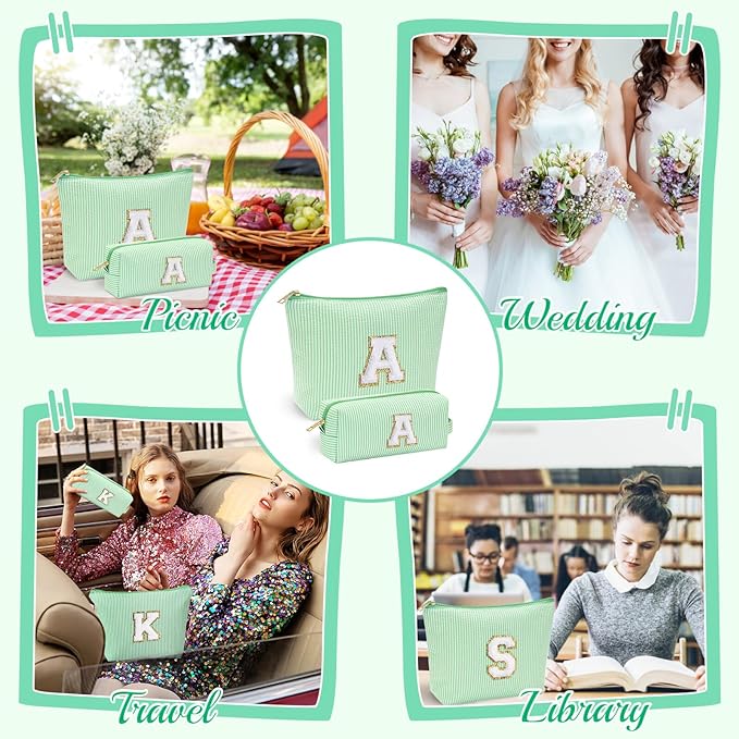 YOOLIFE Cute Makeup Bag | Teen Girl Gifts Trendy Stuff - Cosmetic Bags | Initial Make Up Bag | Personalized Gifts for Girls | Skin Care Bag | Mothers Day Gifts | Teen Girl Gifts Trendy Stuff K