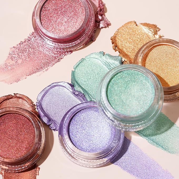 Oulac Purple Cream Eyeshadow also for Highlighter Large Capacity Highly Pigmented Eye Shadow Waterproof &Long Lasting with Moisturizing Formula, Shimmer Glitter Eye Makeup. 6g.(19)