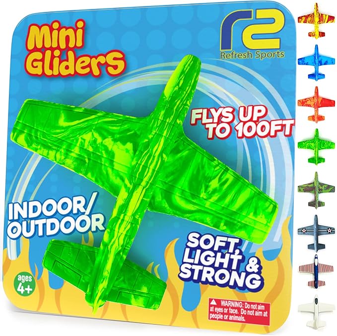 Foam Airplanes - Stocking Stuffers for Kids All Ages 4 5 6 7 8 9 + Year Old - Best Toy Gift - Boy Toys Stocking Stuffer Gifts - Air Plane Gift Idea - Easter Basket Gifts for Boys & Girls Party Favors
