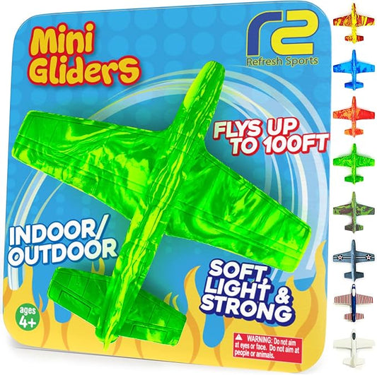 Foam Airplanes - Stocking Stuffers for Kids All Ages 4 5 6 7 8 9 + Year Old - Best Toy Gift - Boy Toys Stocking Stuffer Gifts - Air Plane Gift Idea - Easter Basket Gifts for Boys & Girls Party Favors