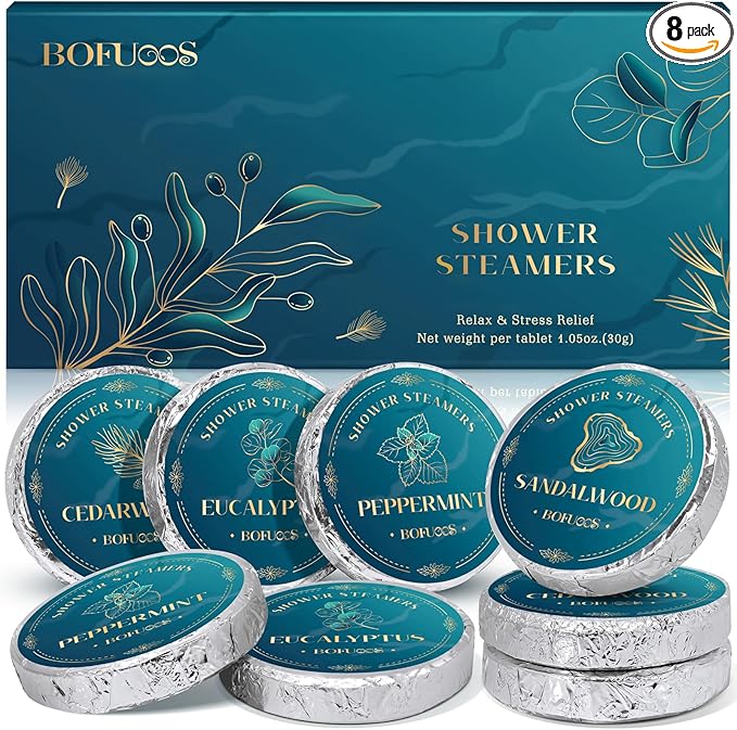 Shower Steamers Aromatherapy – Birthday & Christmas Gifts for Men Teen Dad, Stocking Stuffers White Elephant Gifts for Adults, SPA Self Care Relaxing Natural Essential Oils Bath Bombs