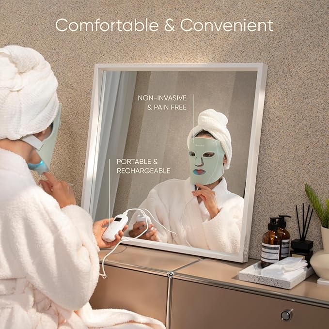 Nanoleaf FDA-Cleared LED Face Mask with 7 Light Therapy Modes - Professional Red, Blue & NIR Light Treatment Device for Wrinkles, Acne & Skin Rejuvenation - 432 LEDs, Rechargeable