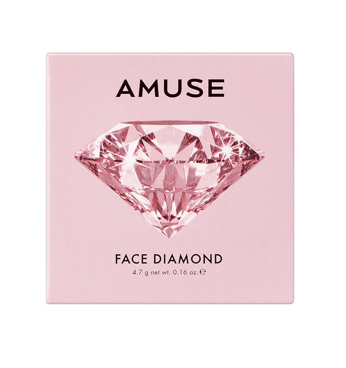 Amuse SEOUL Face Diamond Pink Diamond Highlighter | High Glossy Face Illuminator Powder, Highlighter Makeup, Shimmer Glow, Rose & Gold Glow Illuminator, Cruelty-Free & Vegan (4.7g)