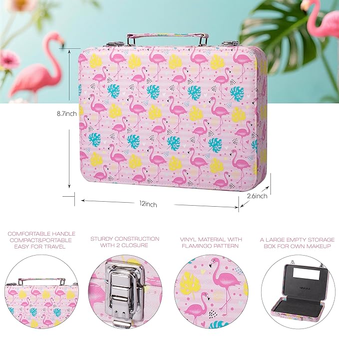 Hot Sugar Makeup Kit for Teenager Girls 10-12, All in One Beginner Makeup Kit for Women Full Kit, Teen makeup kit Cosmetic Gift Set for Birthday Christmas (Flamingo)