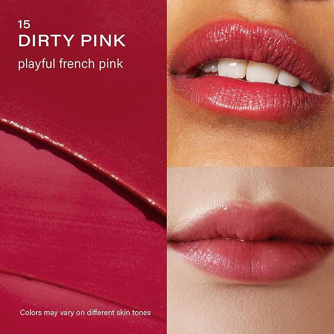 Melixir Vegan Lip Butter #15 Dirty Pink, Hydrating Tinted Lip Balm Stick, Bee-Free, Petrolatum-Free, Plant-Based With Shea Butter, Nourishing Care for Dry, Chapped Lips, Natural Finish