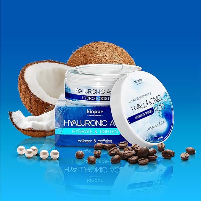 Under Eye Patches with Collagen, Caffeine & Hyaluronic Acid - Blue Eye Masks Made to Depuff, Hydrate, Reduce Dark Circles & Eye Bags, Smooth Fine Lines – Premium Facial Skincare 30 Pairs