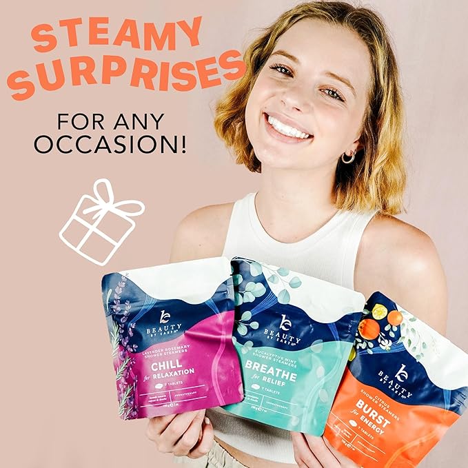 Shower Steamers Aromatherapy - USA Made with Natural Ingredients & Citrus Essential Oil, Long Lasting Shower Bombs for Energy Boost, Gift Set for Women & Men, Spa Gifts & Shower Accessorie