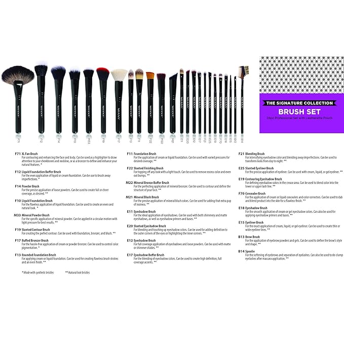 SHANY Makeup Brushes The Masterpiece Pro Signature Makeup Brush Set - Foundation Powder Concealers Eye Shadow brushes, Synthetic Bristle with Wooden handles, Premium Gift Packaging - 24pcs