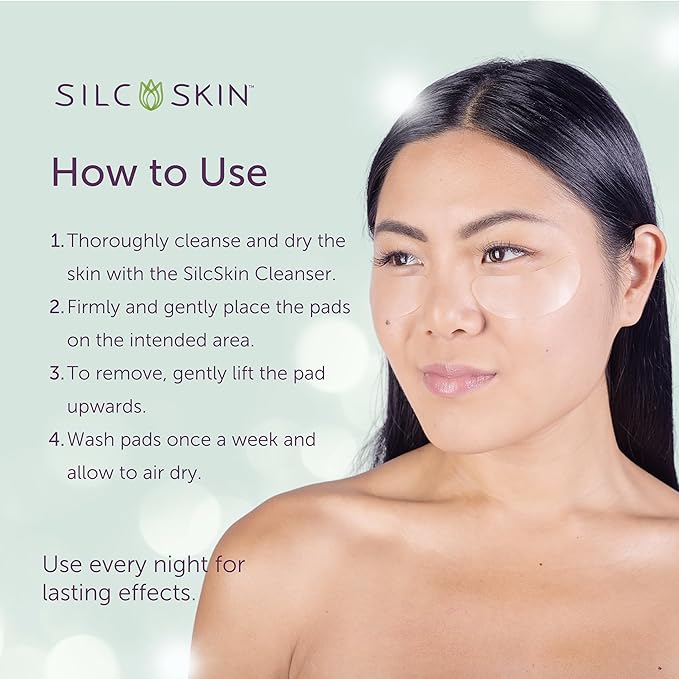 SilcSkin Silicone Eye Pads - Reusable Overnight Eye Patches, Medical-grade Silicone for Fine Lines, Crepey Skin, and Puffiness - 180 Day Supply