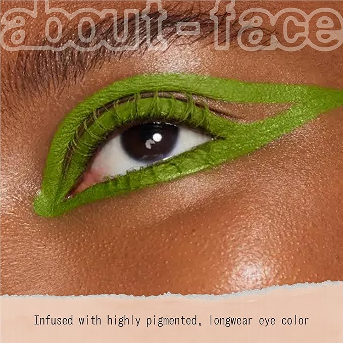 about-face Matte Fluid Eye Paint Vertigo Flowers – High-Pigment Liquid Eyeshadow, Long-Lasting, No-Budge Matte Finish, Vegan & Cruelty-Free (Bright Green)