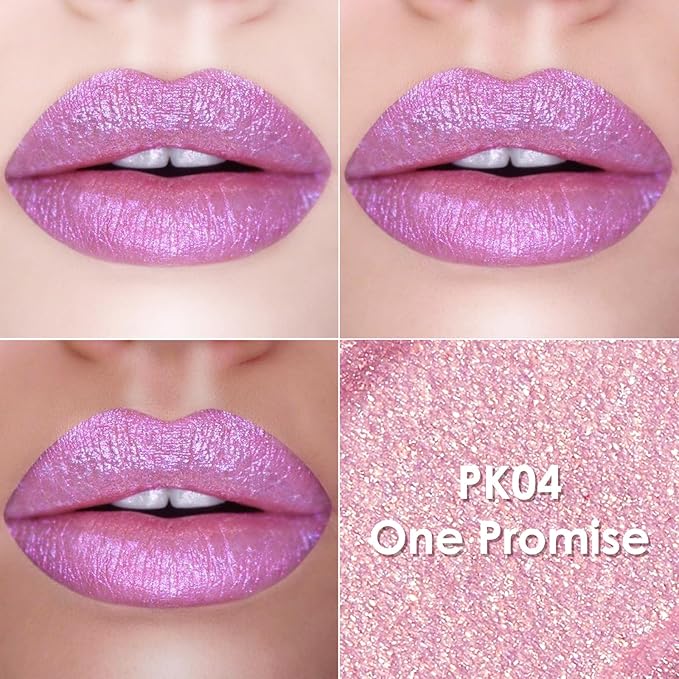 FOCALLURE Metallic Liquid Lipstick,Non Stick Cup Lip Gloss,High Impact Lip Color with Transfer-proof Wear,Long Lasting & Waterproof Lipstick Makeup for Women,One Promise