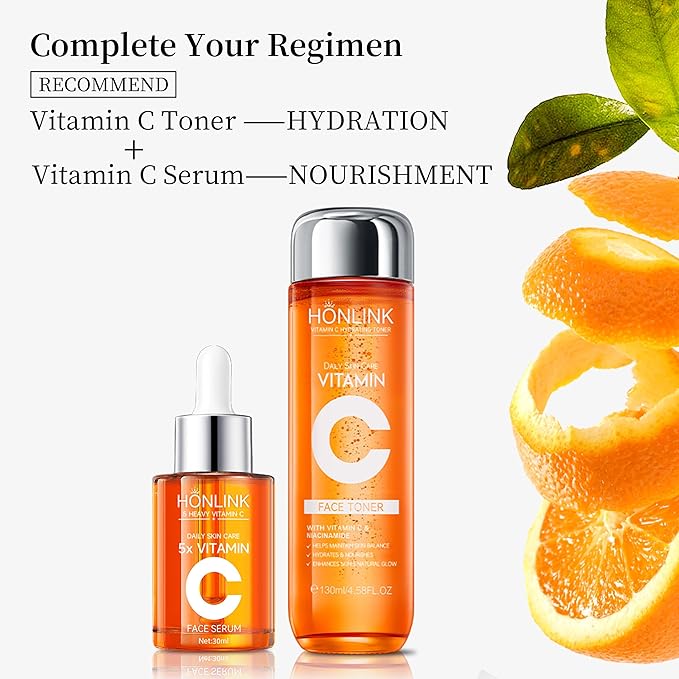 Premium 5X Vitamin C Face Toner, Facial Care Toner, Hyaluronic Acid Hydrating Facial Treatment for Even Skin Korean Tone, Safe Glowing Skin 130ml,K-Beauty,Tiktok Morning & Evening Skincare Women Gift