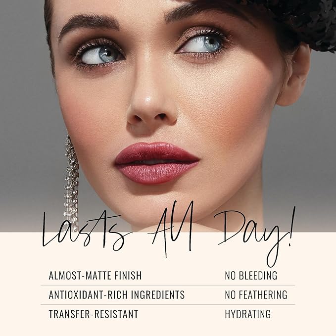 Runway Rogue Velvet Glam Liquid Lipstick, Almost-Matte Faded Mauve Lipstick with a Hint of Plum, ‘Glam Squad’