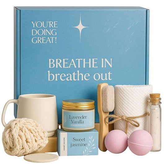 Unboxme Gifts Set For Women - Self Care Assortment Gift Box | Relaxation Gift Collection Box For Self Care | Ideal Gift With Mug, Candle, Bath Bombs & Bar Soap