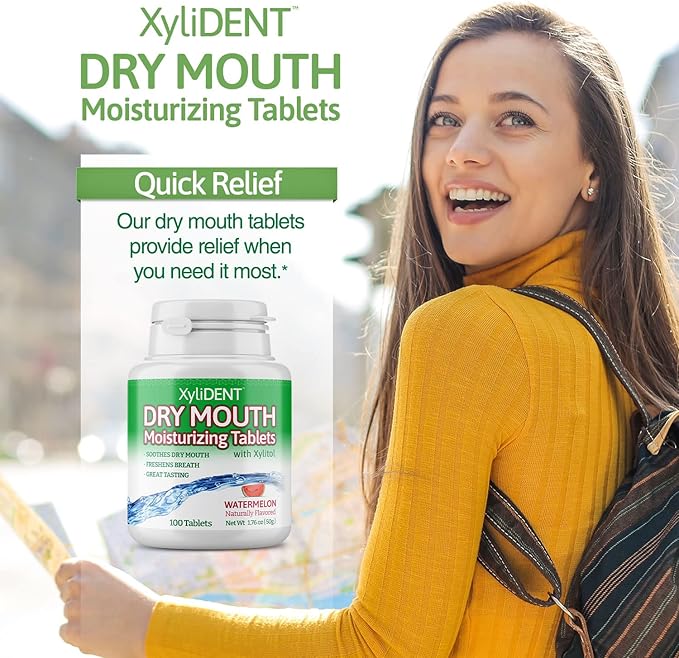 Nature's Stance XyliDENT Xylitol Tablets for Dry Mouth Relief - Stimulates Saliva, Freshens Breath, Reduces Acid Production, Fast Acting Relief, 100 Count