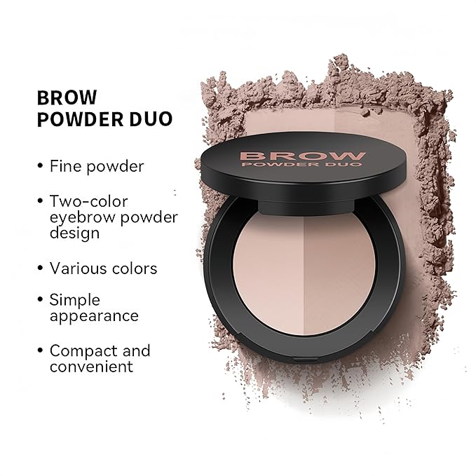 MAEPEOR Brow Powder Duo 6 Colors Natural Smooth Eyebrow Powder Professional Brow Contour Palette for Filler Defined & Sculpt (01 Soft Brown)
