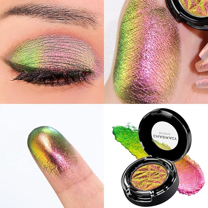 CHARMACY Duochrome Eyeshadow, Insane Shifters Chameleon Eyeshadow, Creates High-Impact, Metallic Eye Looks, 100% Vegan and Cruelty Free (Chameleon-#902, 0.05 Ounce (Pack of 1))