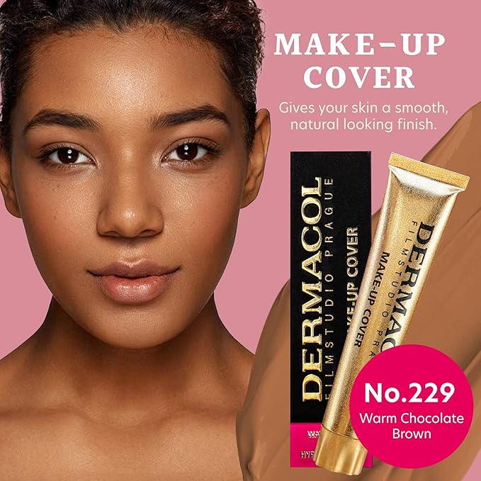 Dermacol - Full Coverage Matte Foundation with SPF 30, Waterproof Foundation for Oily Skin, Acne, & Under Eye Bags, Long-Lasting Makeup, 30g - Shade 229