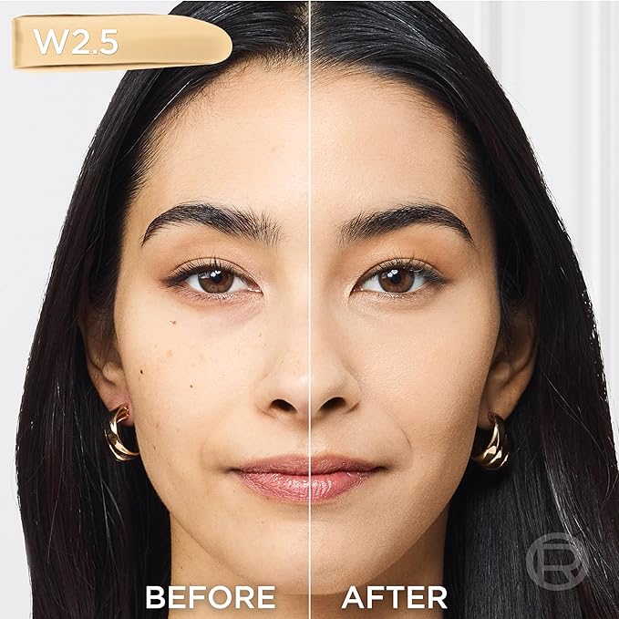 L'Oreal Paris True Match Super-Blendable Foundation, Medium Coverage Liquid Foundation Makeup, W2.5, Light Medium, 1 Fl Oz