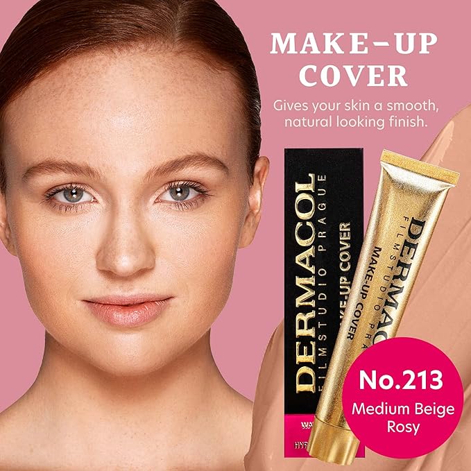 Dermacol - Full Coverage Foundation, Liquid Makeup Matte Foundation with SPF 30, Waterproof Foundation for Oily Skin, Acne, & Under Eye Bags, Long-Lasting Makeup Products, 30g, Shade 213