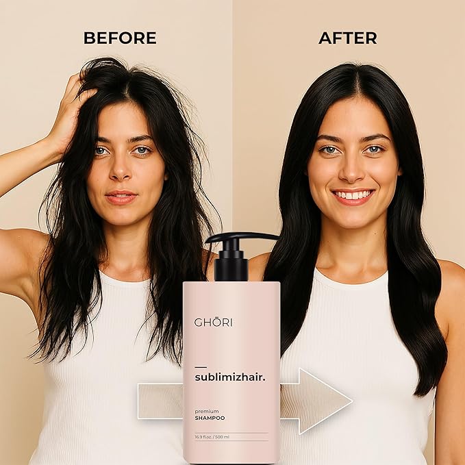 Sublimizhair Korean Herbal Shampoo for Dry & Damaged Hair | Hanbang Formula with Ginseng, Licorice & Tea Extracts | Gentle Scalp Cleansing | pH Balanced Shampoo | 500 ml / 16.9 fl oz