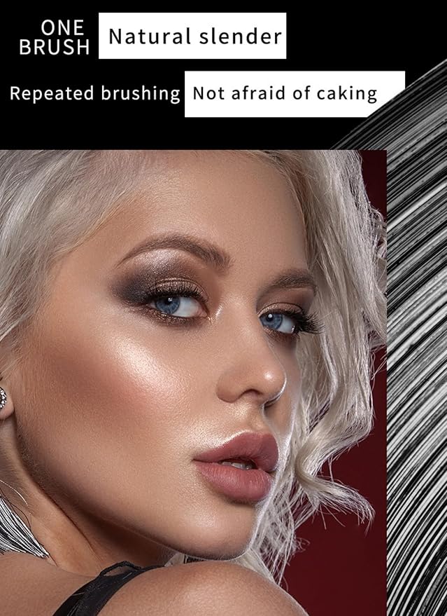 MAEPEOR 5D Silk Fiber Mascara Fuller & Voluminous Colored Eyelash Natural Waterproof Smudge-proof Mascara (03 White)