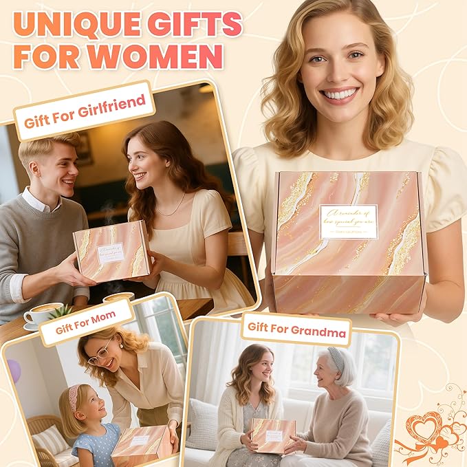 Birthday Gifts for Women, Self Care, Get Well Soon, Vanilla Coconut Relaxing Spa Basket Care Package, Unique Gifts for Mom, Sister, Wife, Girlfriend, Grandma