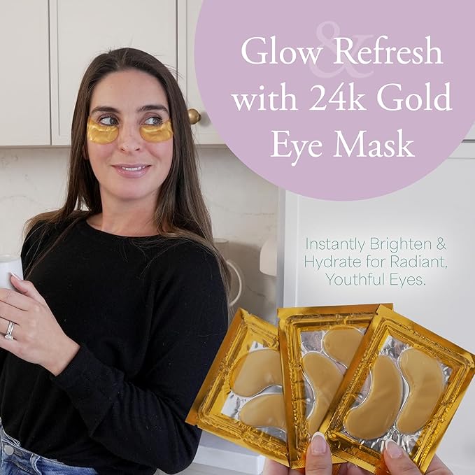 The Mini Spa Retreat – Home Spa Kit with 24K Gold Eye Masks, Bath Bombs, Sugar Scrubs, Candle & Steam Eye Mask – Relaxation & Self-Care Gift Set for Women (The Mini Spa Retreat)