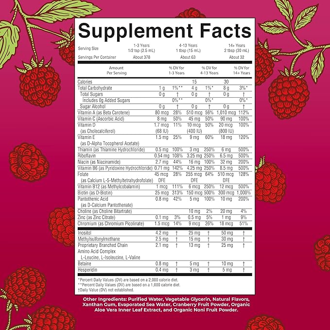 MaryRuth Organics Liquid Morning Multivitamin for Women, Men & Kids | Vitamin A C D E B6 B12 Biotin Zinc | Beauty | Vegan | Non-GMO | Gluten Free | 32 Servings