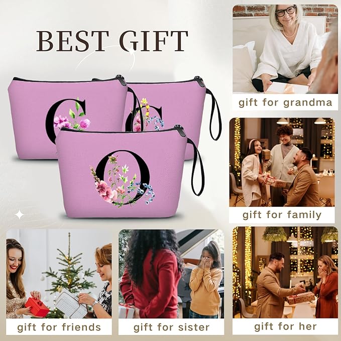 Happy Birthday Friendship Bridesmaid Team Gifts for Employees Women Mom Girl Daughter Teenage Personalized Make up Cosmetic Bag Travel with Mirror Mothers Day Christmas Graduation O