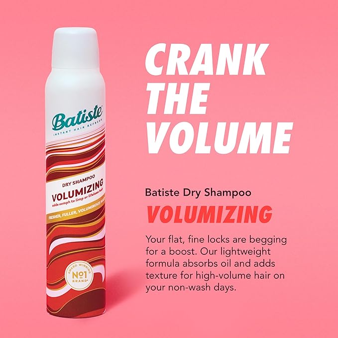 Batiste Dry Shampoo, Volumizing, Refresh Hair and Absorb Oil Between Washes, Waterless Shampoo for Added Hair Texture and Body, 5.71 oz