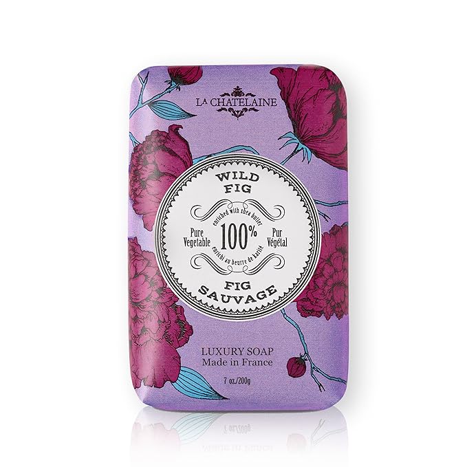 La Chatelaine Luxury Bar Soap | Natural Shea Formula (Wild Fig, 7 oz)
