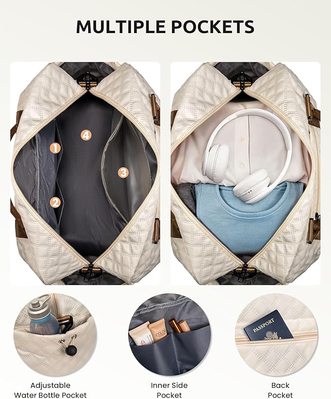 Gifts for Grandma-Initial Duffle Bag with Shoe Compartment, Personalized Weekender Bag, Monogram Overnight Bag, Letter Travel Bag with Makeup Bag，Daughter Friend Gifts (Letter P)