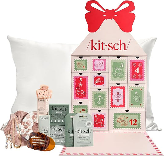 Kitsch Holiday Advent Calendar – Christmas Advent Calendar 2025 with Full-Size Hair Accessories & Beauty Essentials – Festive Self Care Gifts for Women, Limited Edition Christmas Gifts