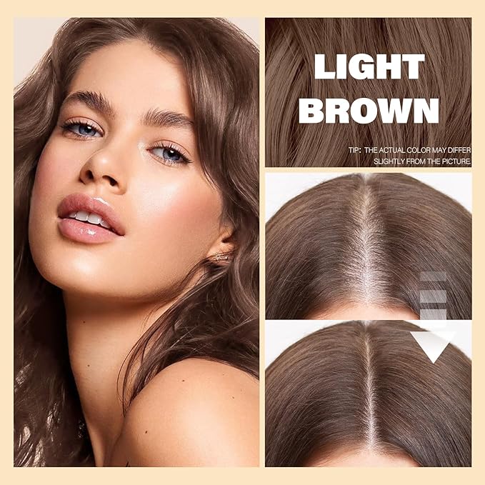 Root Touch Up Sets,Hairline Powder for Women Cover Up- Hairline Concealer for Thin and Thinning Hair, Water & Sweat Resistant,Contain Azonbey Makeup Brush (Light Brown, Med-Makeup Brush)