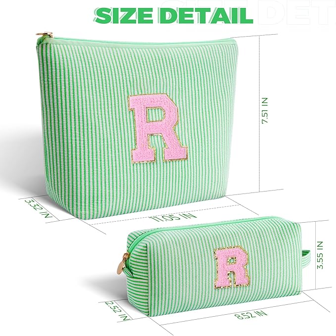 Personalized Anniversary Wife's Birthday Gifts,Mothers Day Gifts for Women,Wife Gifts from Husband,Cool Birthday Gifts for Wife,Makeup Bag Set Cosmetic Bag for Teen Girls - Green,R