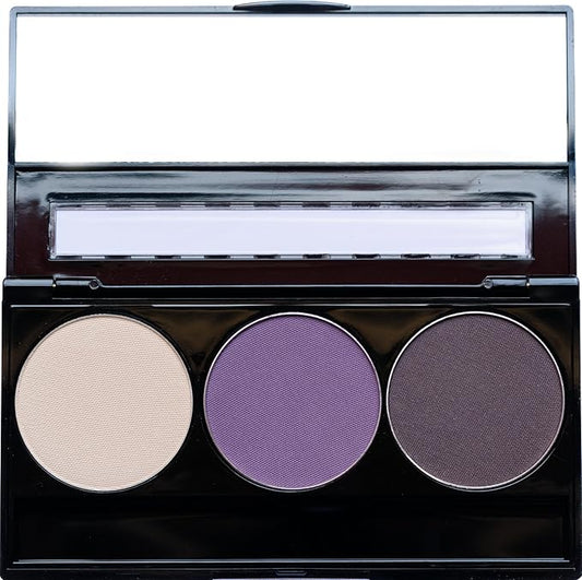 Off White, Matte Medium Lavender Violet, and Matte Deep Purple Vegan Eyeshadow Trio Palette; Talc, Paraben & Cruelty Free