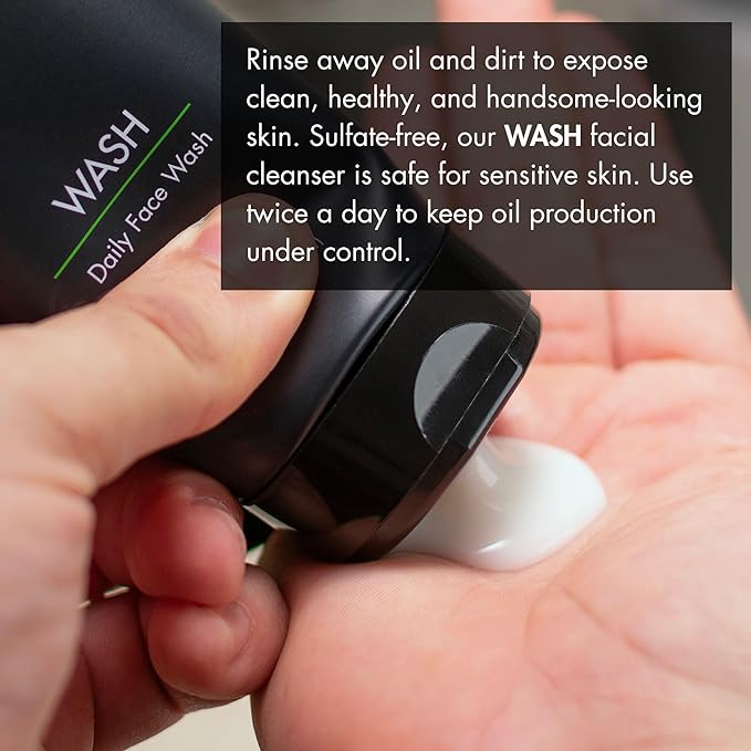 Tiege Hanley Face Wash & Exfoliating Scrub Bundle for Men, Gentle Fragrance-Free Cleanser & Cooling Face Exfoliant, Deep Cleansing & Hydrating, Gentle on Sensitive Skin, Men’s Skin Care, 2 Piece Set